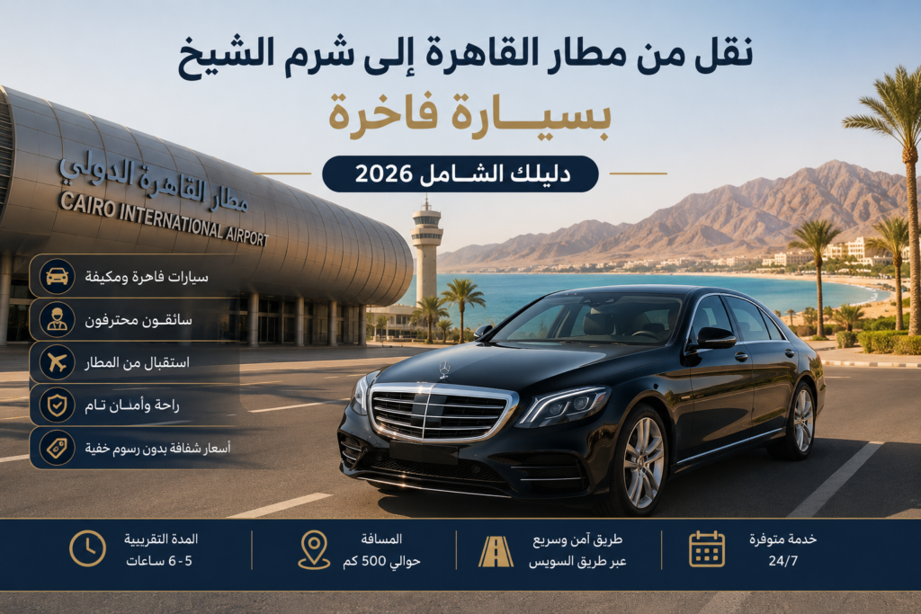 إذا كنت تخطط لرحلة من مطار القاهرة إلى شرم الشيخ وتبحث عن تجربة سفر لا تُنسى، فإن خدمة النقل بسيارة فاخرة هي الخيار الأمثل. تجمع بين الراحة، الأمان، والخصوصية بأسعار تنافسية.
